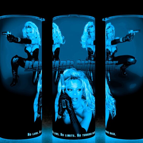 Glow in the Dark Sexy Pamela Anderson in Barb Wire Movie Cup Mug Tumbler - Picture 1 of 4
